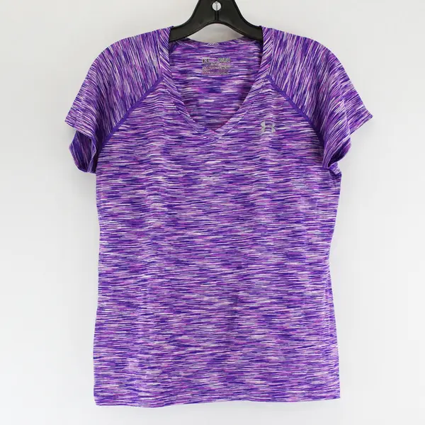 Under Armour Semi-Fitted Purple V-Neck Athletic T-Shirt Women's Medium