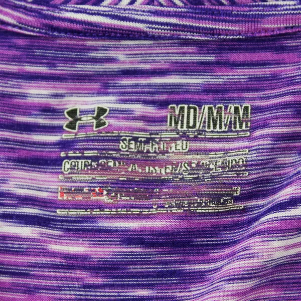 Under Armour Semi-Fitted Purple V-Neck Athletic T-Shirt Women's Medium