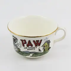 Vintage PAW YER COFFEE'S READY Coffee Cup Mug