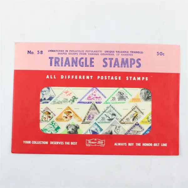 Vintage Honor-Bilt Various Triangle Stamps Stamp Packet #58