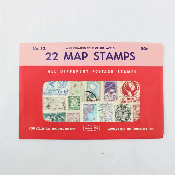 Vintage Honor-Bilt 22 Map Stamps Stamp Packet #52