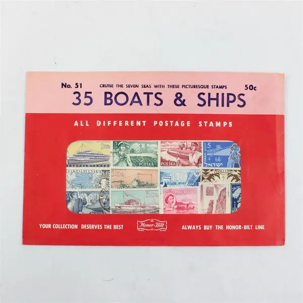 Vintage Honor-Bilt 35 Boats & Ships Stamp Packet #51