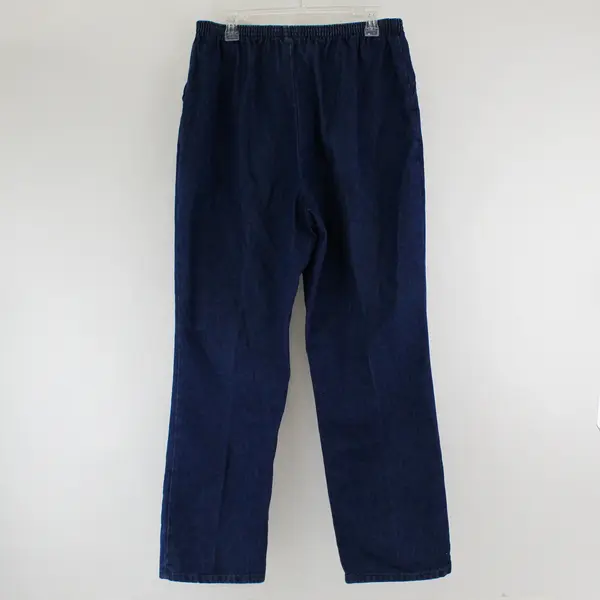 Chic Medium Wash Straight-Leg Denim Pull-On Pants Women's Size 16 Avg