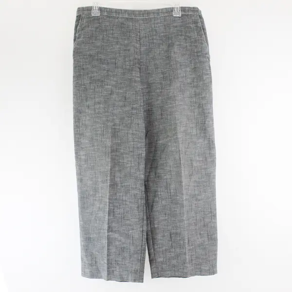 Alfred Dunner Gray Cropped Pull-On Pants Women's Size 16