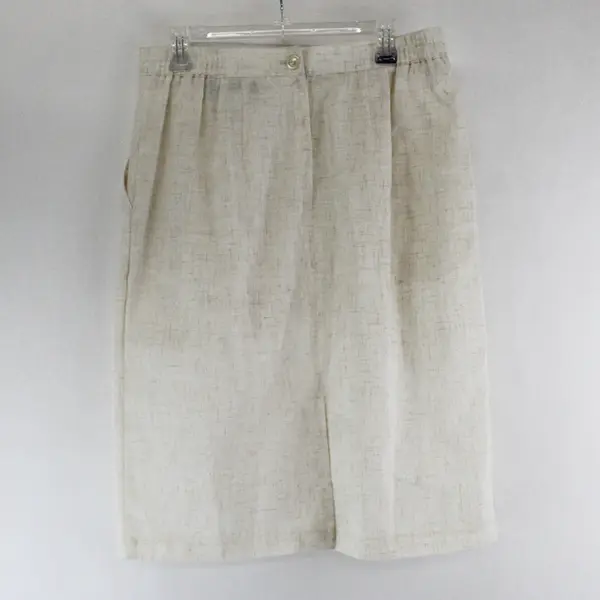 VTG Sag Harbor Off-White Pleated Midi Pencil Skirt Women's Size 16