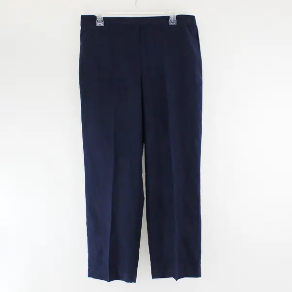 NWT Alfred Dunner Navy Blue Straight-Leg Pull-On Pants Women's Size 16