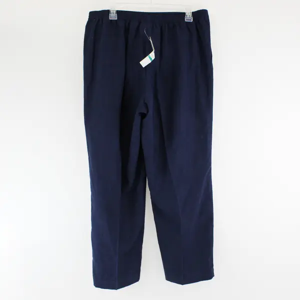 NWT Alfred Dunner Navy Blue Straight-Leg Pull-On Pants Women's Size 16