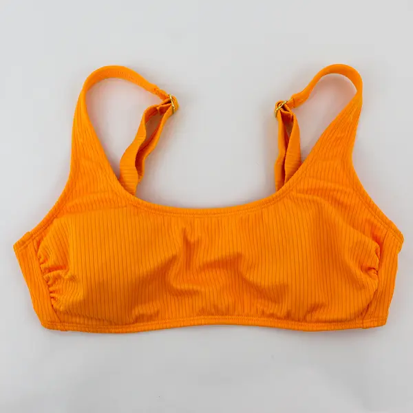 Wild Fable Neon Orange Ribbed Bikini Top Women's Medium 8-10