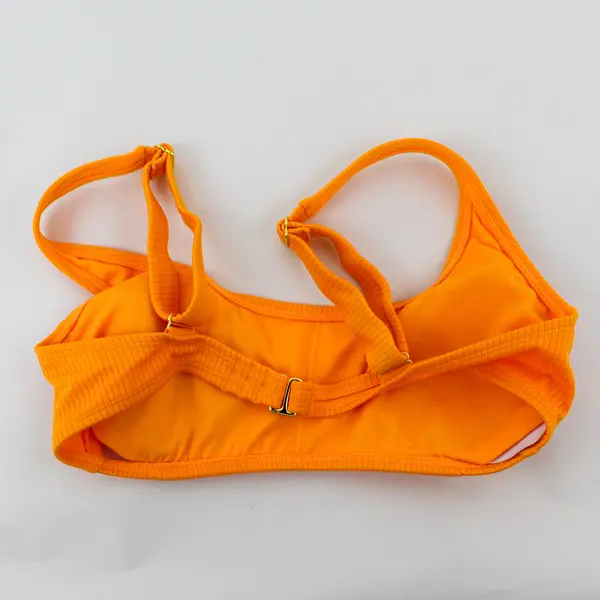 Wild Fable Neon Orange Ribbed Bikini Top Women's Medium 8-10