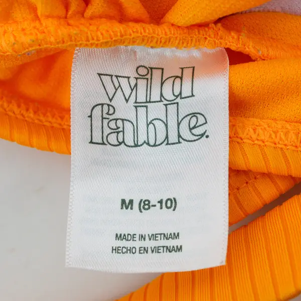Wild Fable Neon Orange Ribbed Bikini Top Women's Medium 8-10
