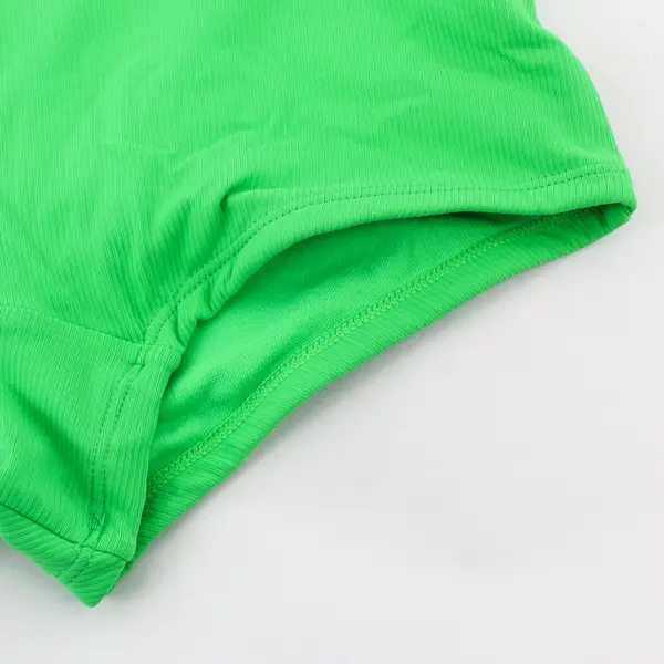 Wild Fable Bright Green Ribbed Swim Bikini Shorts Women's XS 0-2