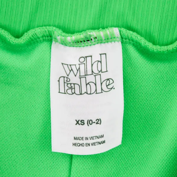 Wild Fable Bright Green Ribbed Swim Bikini Shorts Women's XS 0-2