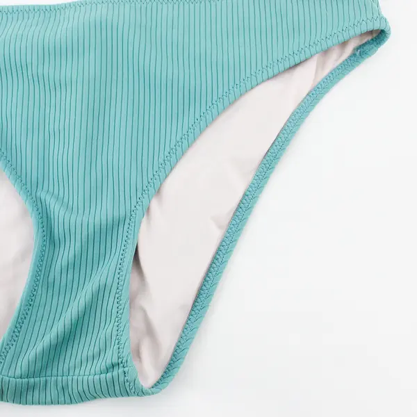 Shade & Shore Turquoise Blue Ribbed Bikini Bottoms Women's Medium