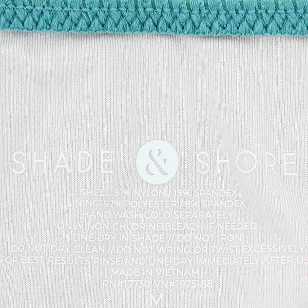 Shade & Shore Turquoise Blue Ribbed Bikini Bottoms Women's Medium
