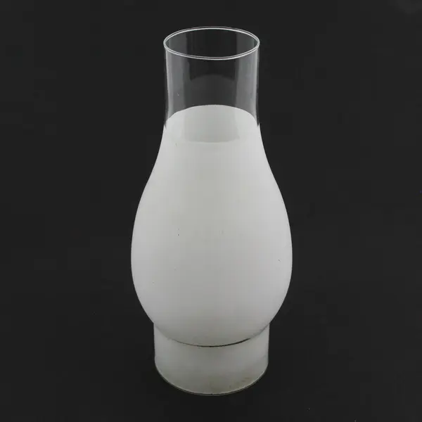 Lot of 2 Frosted glass Oil Lamp Chimneys 9 Inch