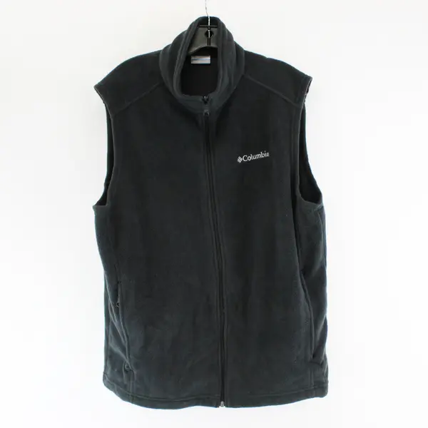 Columbia Black Fleece Zip-Up Vest Men's Large