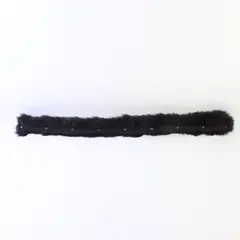 Vintage Black Faux Fur Collar Snap-On/Detachable Coat Collar - 32"Lx3"W