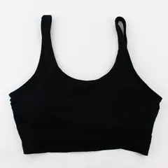 Lands' End Solid Black Sports Bra Women's Medium