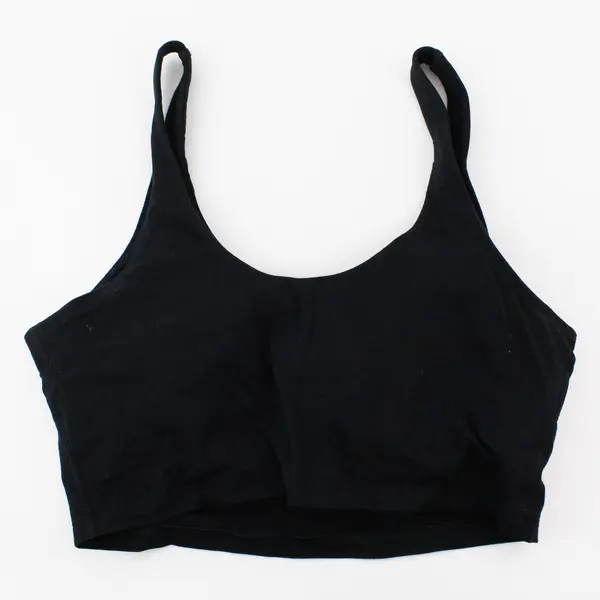 Lands' End Solid Black Sports Bra Women's Medium