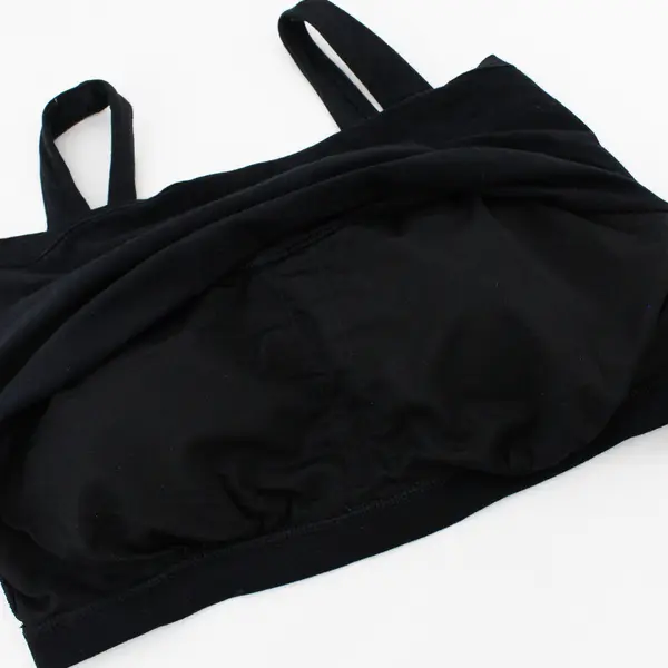 Lands' End Solid Black Sports Bra Women's Medium
