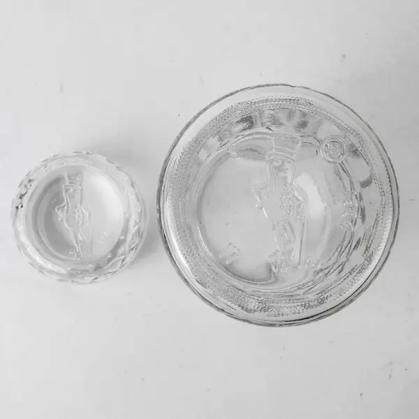 Vintage 1984 Planters Mr. Peanut Diamond Clear Glass Canister Jar w/ Lid
