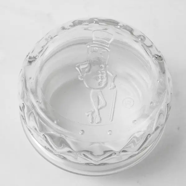 Vintage 1984 Planters Mr. Peanut Diamond Clear Glass Canister Jar w/ Lid