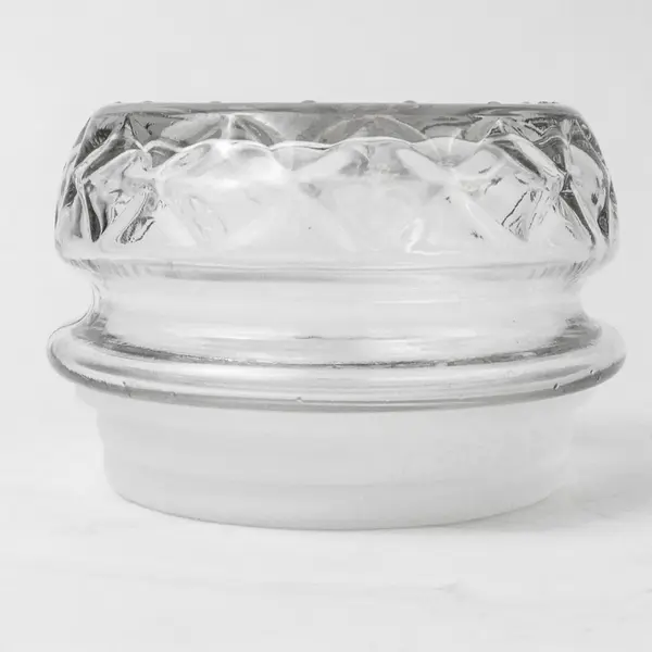 Vintage 1984 Planters Mr. Peanut Diamond Clear Glass Canister Jar w/ Lid
