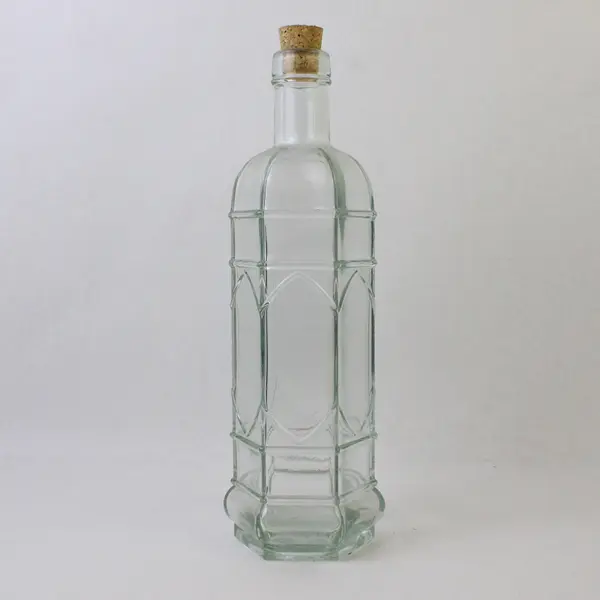 Bormioli Rocco Country Home Fiori Glass Bottle w/ Cork Stopper