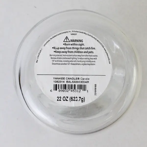 Yankee Candle Empty Glass Jar w/ Lid 7in Tall Craft Storage Display
