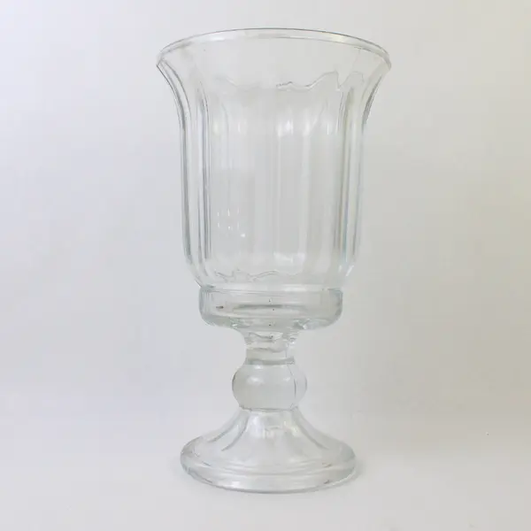 Vintage Home Interiors Hurricane Glass Vase 11" Clear Made in USA