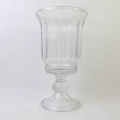 Vintage Home Interiors Hurricane Glass Vase 11" Clear Made in USA