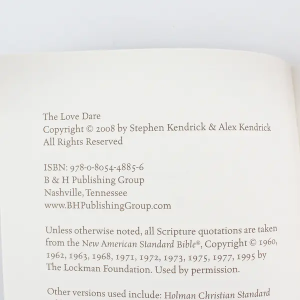 The Love Dare by Stephen & Alex Kendrick With Lawrence Kimbrough 2008 Paperback 