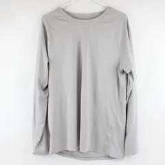 Light Gray Long-Sleeved Activewear T-Shirt Men's Large