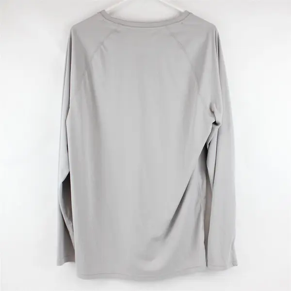 Light Gray Long-Sleeved Activewear T-Shirt Men's Large