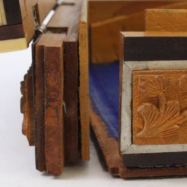 Vintage Hand-Carved Sandalwood Box 1930s-1950s Small Trinket Box