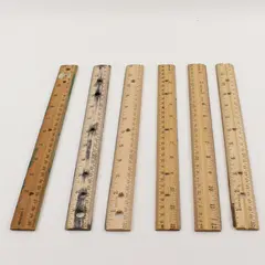 Lot Of 6 Assorted Solid Wooden Rulers 12 Inch/1 Foot