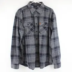 Chaps Gray and Blue Plaid Flannel Button-Up Men's Large