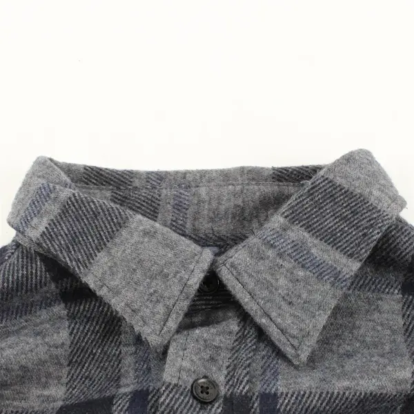 Chaps Gray and Blue Plaid Flannel Button-Up Men's Large