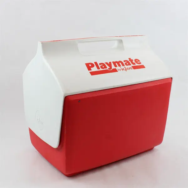 Playmate By Igloo Red & White Retro Little Playmate 7 Qt Cooler Push Button Open