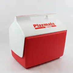Playmate By Igloo Red & White Retro Little Playmate 7 Qt Cooler Push Button Open
