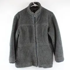 Maurices Dark Gray Sherpa Stand Collar Zip-Up Jacket Women's Medium
