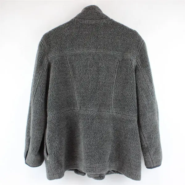 Maurices Dark Gray Sherpa Stand Collar Zip-Up Jacket Women's Medium