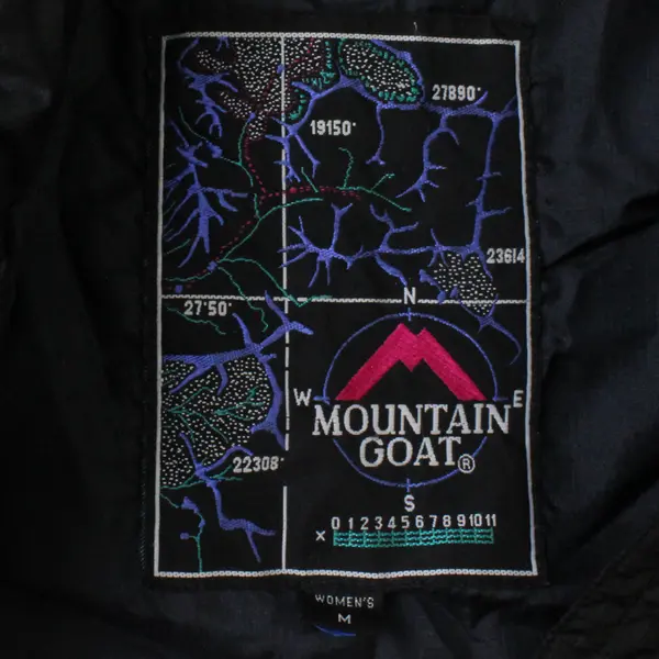 VTG Mountain Goat Purple & Neon Yellow Insulated Jacket Women's Medium FLAWED