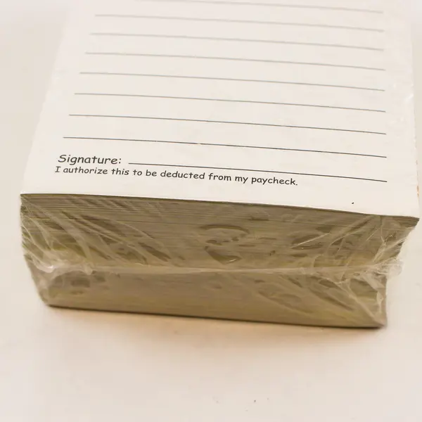 Lot Of 3 Unbranded White Paper Product Purchases Notepad Employee Deductions