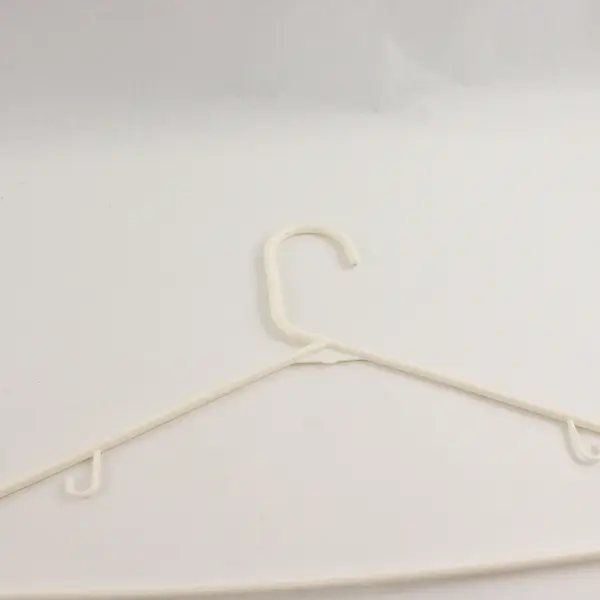 Lot of 10 White Plastic Clothes Hangers with Strap Hooks