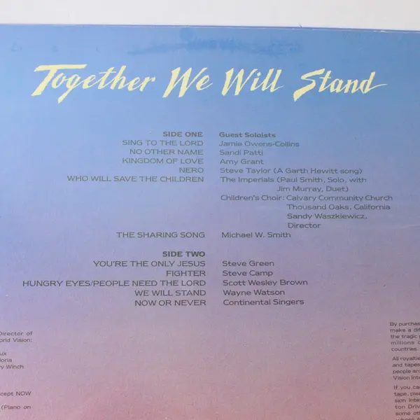 Together We Will Stand 12" Sealed Vinyl Record