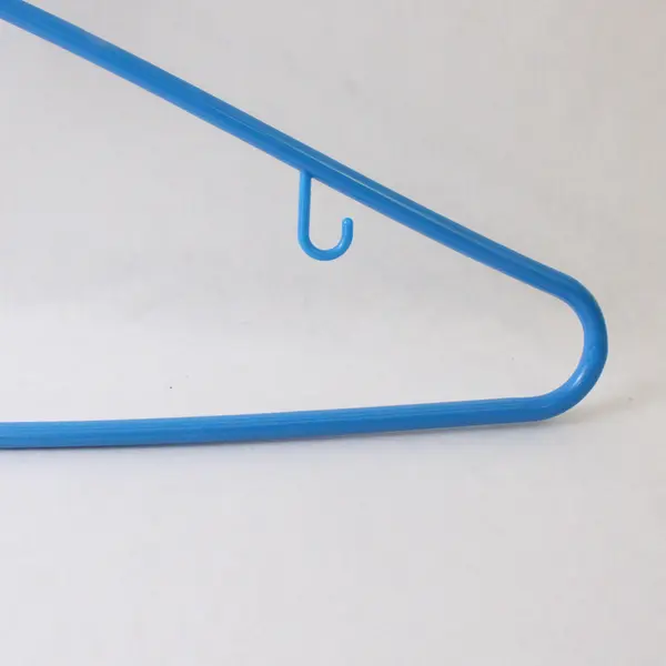 Lot of 10 Blue Plastic Clothes Hangers with Strap Hooks