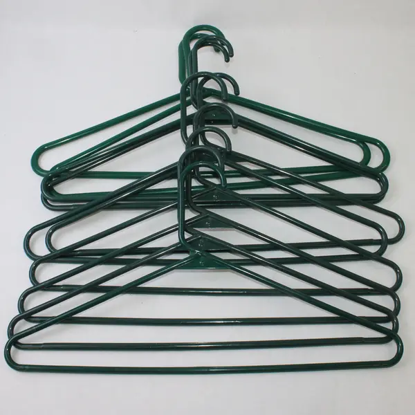 Lot of 10 Dark Green Plastic Clothes Hangers