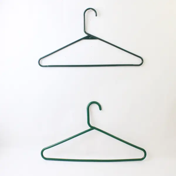 Lot of 10 Dark Green Plastic Clothes Hangers