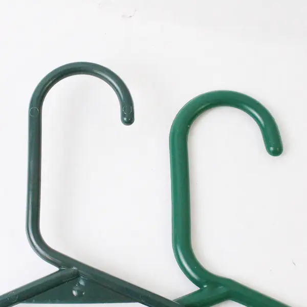 Lot of 10 Dark Green Plastic Clothes Hangers